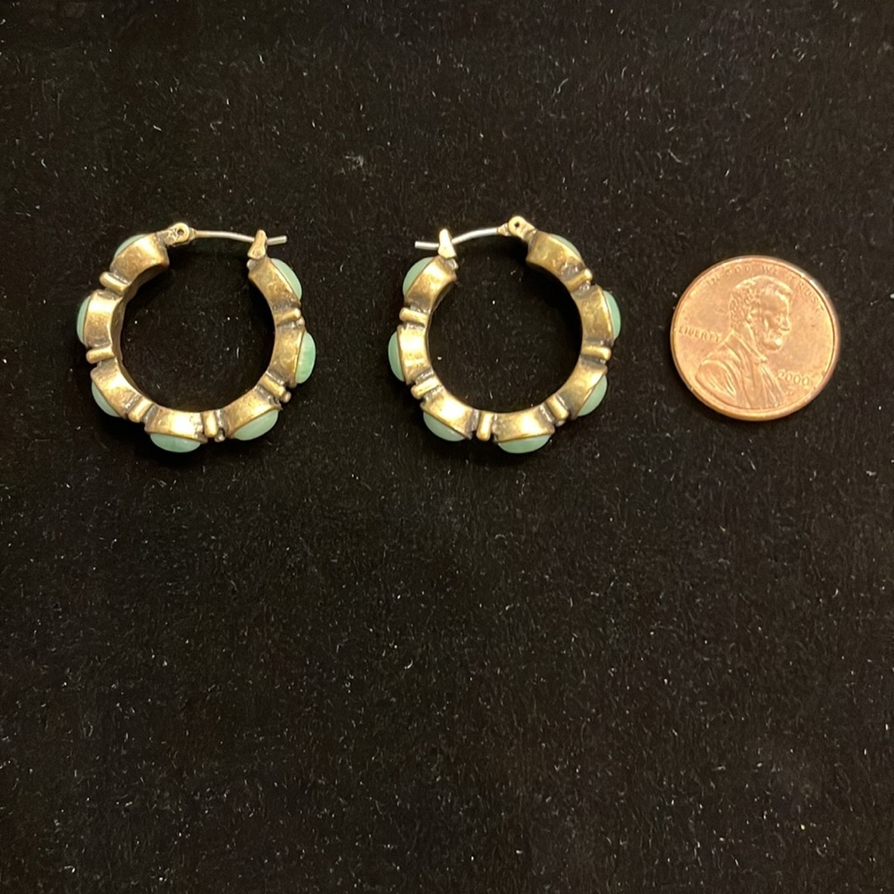 Lucky Brand Turquoise Colored Hoop Earrings
